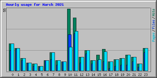 Hourly usage for March 2021